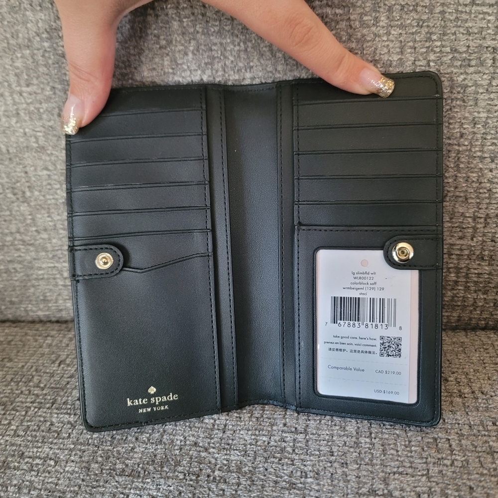 Kate Spade Staci Colorblock Saffiano Leather Bifold Wallet NWT - Picture 2 of 10